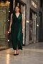 Women's emerald green sequin-embellished plus size evening gown