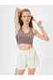Sports Bra U Neck Slim Fit Back Detailed Melted