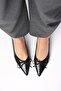 Beatrix Black Color Patent Leather Short Heeled Women's Shoes - 2