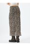Leopard Pencil Skirt Tulle Midi Length Elastic Waist - 4