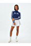 Crop T-Shirt Zippered Long Sleeve Slogan Printed High Neck Ribbed Slim Fit - 2