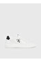 Men's cream - white - red low ankle sports shoes