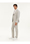 Light Gray Slim Fit Linen Blended Fabric Trousers 50284615 -Vr001 - 3