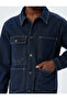 Denim Jacket Oversize Shirt Collar Buttoned Cotton - 5