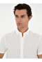 White Slim Fit Linen Blended Short Sleeve Shirt 50288558-Vr013 - 2