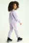Crew Neck Long Sleeve Lilac Color Girl's Two Piece Set - 3