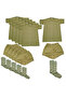5-Piece Soldier Underwear Undershirt Half Sleeve Athlete Boxer Socks Soldier Laundry