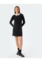 Shirt Collar Jewelled Mini Dress Long Sleeve Crepe Scuba Fabric