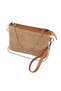 Wicker Weave Camel Portfolio Bag. Camel Clutch Bag. Evening Bag. Invitation Bag. Hand and Shoulder Bag. - 2