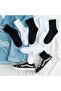 Set of 6 Black and White Striped Unisex Sports Socks 37-44