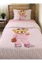 Pink Plaid Pattern and Teddy Pattern 2-Piece Set Without Sheets Single Duvet Cover Set 160X220 cm - 3