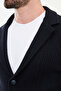 Patterned Slim Fit Wool Men's Knitwear Jacket Navy Blue - 11238.24K - 2
