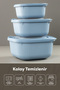 9-Piece 3X(600-1100-1800 ml) Special Storage Containers Set with Vip Lid Suitable for Microwave and Freeze Blue - 7