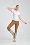 White Color Short Sleeve Women's Riding T-Shirt with Zipper - 7