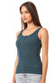 Özkan 27063 Women's Cotton Lycra Camisole Ribbed Flexible Comfortable Front Placket Thick Strap Knitted Tank Top - 3