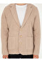 Brown Slim Fit Buttoned Jacket Collar Knitwear Cardigan 50296340-Vr122 - 7