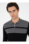 Black Slim Fit Polo Neck Zippered Knitwear Sweater 50293786-Vr046 - 2