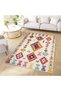 North Collection Multicolored Ethnic Patterned Woven Base Decorative Carpet Kuzey02