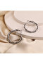 Steel Women's Earrings, Twist Model Hoop, Silver Color, No:65