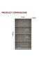 Wooden Storage Display Shelves 4-Tier Freestanding, Light Concrete - 5