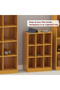 Wooden Display Shelves with 9 Storage Compartment, Freestanding, Light Walnut - 3