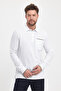 Men's Long Basic Polo Neck Plain White Sweatshirt with Pockets