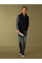 Navy Blue Slim Fit Padded Cotton Blend Coat Vest 50274460-Vr033