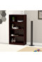 Wooden Storage Display Shelves 4-Tier Freestanding, Dark Walnut - 2