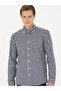 Navy Blue Slim Fit Long Sleeve Checkered Shirt 50276942-Vr033 - 3