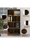 Wooden Display Shelves with 8 Storage Compartment, Freestanding Files, Showpieces, Zabrano - 4