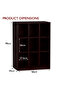Wooden Display Shelves with 9 Storage Compartment, Freestanding, Dark Walnut - 2