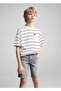 Slim fit kot bermuda şort