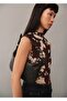 Patterned Perkins Collar Blouse
