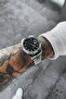 Silver Premium Black Dial Calendar Men's Wrist Watch - 6