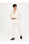 Ecru Striped Double Breasted Slim Fit Suit 50265064-Vr019 - 3