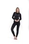 Unisex Lightweight Fabric High Heat Protection Thermal Underwear Long Sleeve Top Black - 5