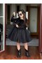 Girl's Black Velvet Evening Dress with Bag and Buckle 2-12 Years