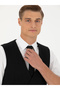 Black Slim Fit Wool Blended Striped Classic Vest 50276508 -Vr046 - 2