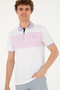Men's Regular Fit Polo Collar Lilac T-Shirt 50287103-VR034 - 3