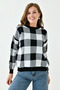Women's Plaid Patterned Crew Neck Knitwear Sweater 0122 - 5