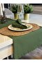 Aura Cotton Stain-Resistant Green Short Runner 1 Piece (Napkin Not Included) - 2