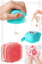 Silicone Brush Pouch with Shower Gel Chamber Multi-Purpose Body Cleaning Pouch Exfoliating Bath Loofah Dish