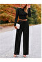 Black Walker Baggy Wide Leg 2 Thread Medium Thick Long Sweatpants (Original Mold) - 2