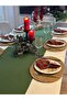 Aura Cotton Stain-Resistant Green Long Runner (Napkins Not Included) - 2