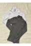 Women's 2-Piece Long Sleeve Ribbed Turtleneck Knitted Camisole Blouse