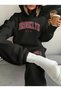 Brooklyn Usa Thick Winter Tracksuit Set - Black Sweatshirt Jogger Oversize Hoodie - 2