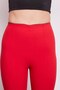 High Waist Front Back Stitched Flared Leggings Fabric Trousers-Red - 6