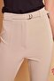 Thick Belt D Buckle Ankle Length Normal Waist Lycra Fabric Trousers - Stone - 5