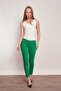Thick Belted Ornamental Pocket Ankle Length Stretch Fabric Fabric Trousers-D.Green