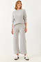 Women's Gray Crew Neck Basic Top and Bottom Set 0036 60251871